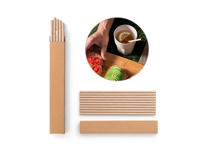 Conjunto de 10 canudos em papel kraft Personalizado