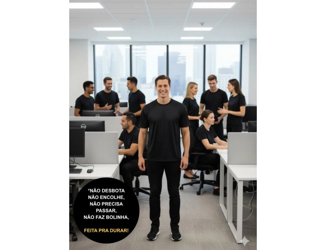 Camiseta Malha Fria Sem Elasticidade