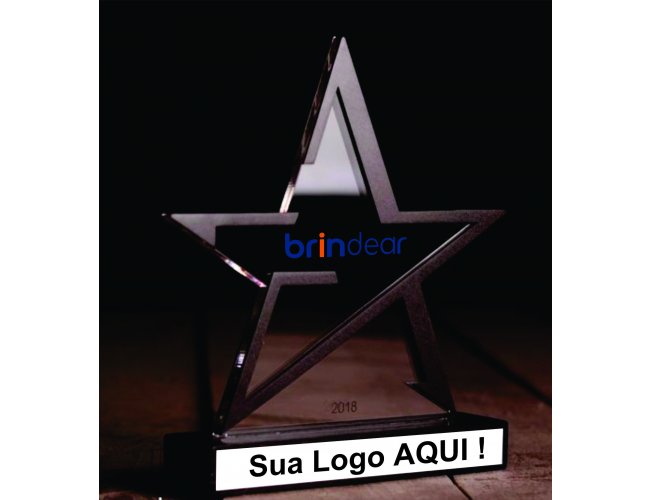 Trofu em Acrlico Estrela Personalizado